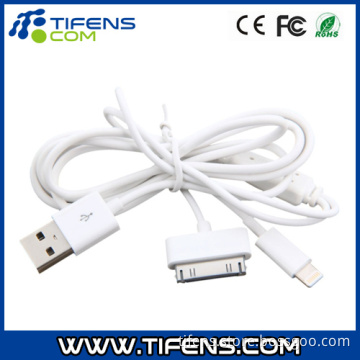 2-in-1 1m Multifunctional USB Cable for iPhone 4/4s/iPhone 5/5s/5c/iPad